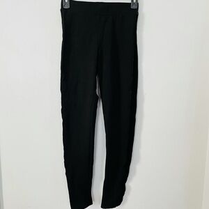 Zara black leggings with velvet stripe detail size small